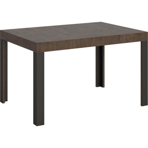 ITAMOBY - Table extensible 120/224x90 cm Linea noyer pieds anthracite