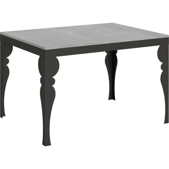 ITAMOBY - Table extensible 120/224x90 cm Paxon Evolution gris béton cadre et pieds anthracite