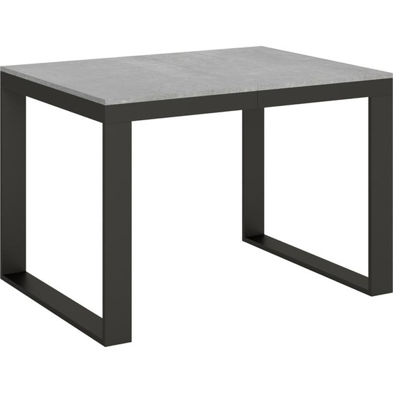ITAMOBY - Table extensible 120/224x90 cm Tecno Evolution gris béton cadre et pieds anthracite