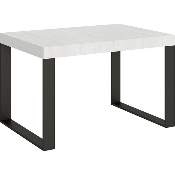 ITAMOBY - Table extensible 120/224x90 cm Tecno frêne blanc pieds anthracite