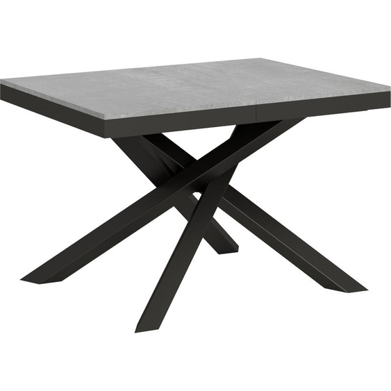 ITAMOBY - Table extensible 120/224x90 cm Volantis Evolution gris béton cadre et pieds anthracite
