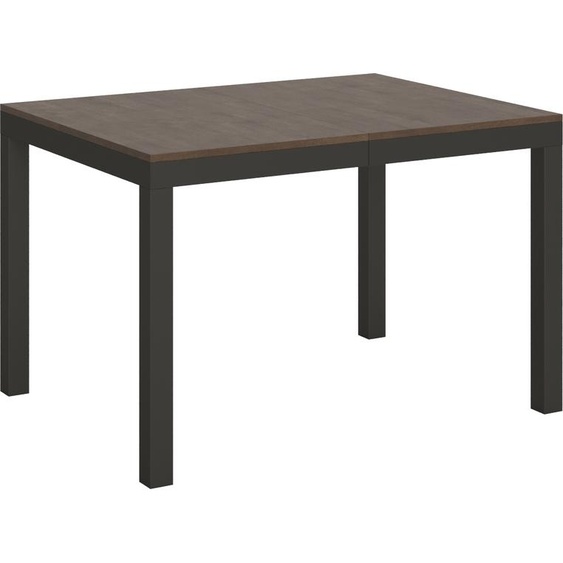 ITAMOBY - Table extensible 120/380x90 cm Everyday Evolution noyer cadre et pieds anthracite