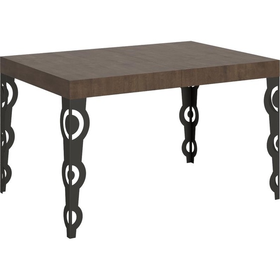 ITAMOBY - Table extensible 120/380x90 cm Karamay noyer pieds anthracite
