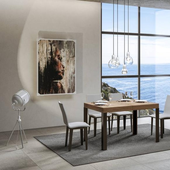 ITAMOBY - Table extensible 130/234x90 cm Linea chêne nature pieds anthracite