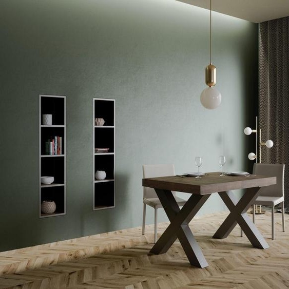 ITAMOBY - Table extensible 130/234x90 cm Traffic noyer pieds anthracite