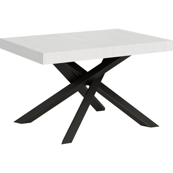 ITAMOBY - Table extensible 130/234x90 cm Volantis frêne blanc pieds anthracite