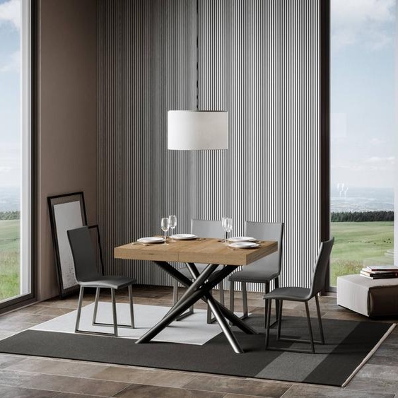 ITAMOBY - Table extensible 130/390x90 cm Famas chêne nature pieds anthracite