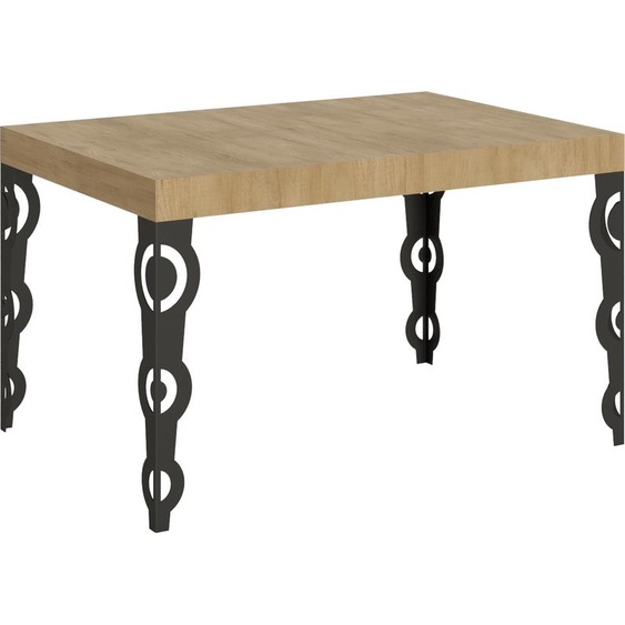 ITAMOBY - Table extensible 130/390x90 cm Karamay chêne nature pieds anthracite