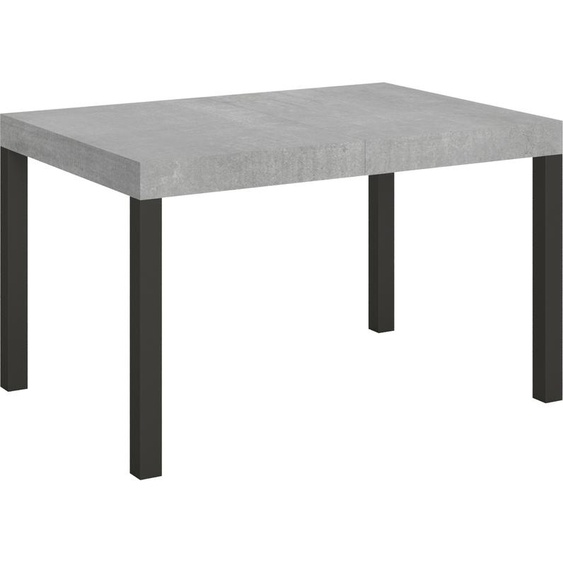 ITAMOBY - Table extensible 140/224x80cm Everyday gris béton pieds anthracite