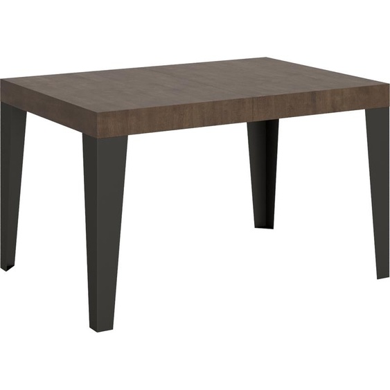 ITAMOBY - Table extensible 140/224x80cm Flame noyer pieds anthracite