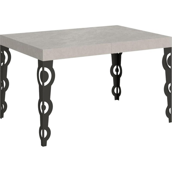 ITAMOBY - Table extensible 140/224x80cm Karamay cachemire pieds anthracite