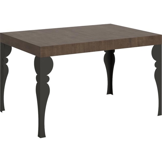 ITAMOBY - Table extensible 140/224x80cm Paxon noyer pieds anthracite