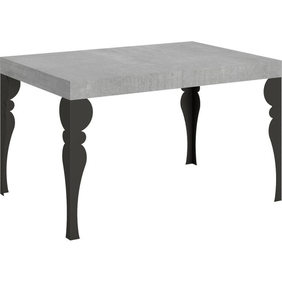 ITAMOBY - Table extensible 140/244x90 cm Paxon gris béton pieds anthracite