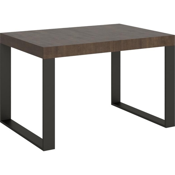ITAMOBY - Table extensible 140/244x90 cm Tecno noyer pieds anthracite