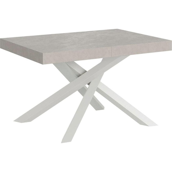ITAMOBY - Table extensible 140/244x90 cm Volantis cachemire pieds blancs