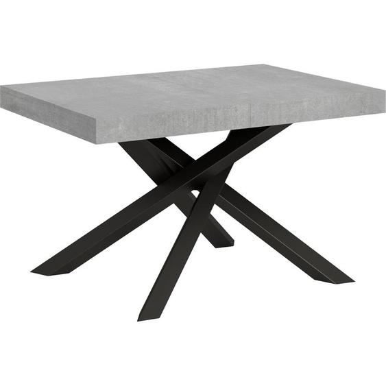 ITAMOBY - Table extensible 140/244x90 cm Volantis gris béton pieds anthracite