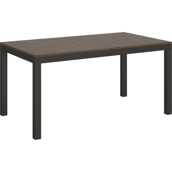 ITAMOBY - Table extensible 160/264x90 cm Everyday Evolution noyer cadre et pieds anthracite