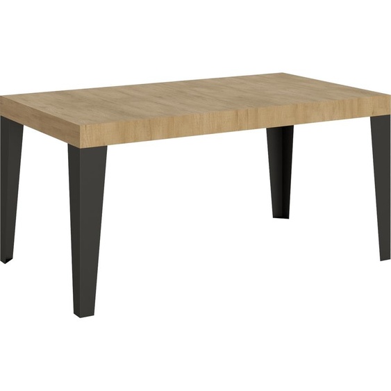 ITAMOBY - Table extensible 160/264x90 cm Flame chêne nature pieds anthracite