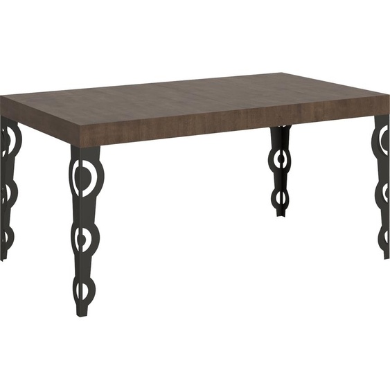 ITAMOBY - Table extensible 160/264x90 cm Karamay noyer pieds anthracite