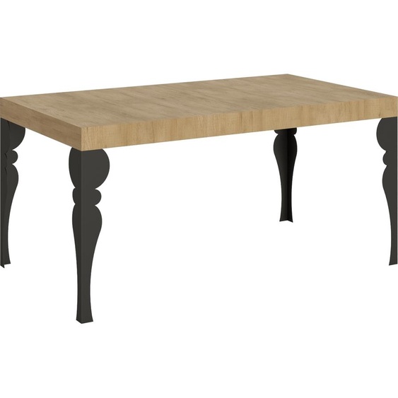 ITAMOBY - Table extensible 160/264x90 cm Paxon chêne nature pieds anthracite