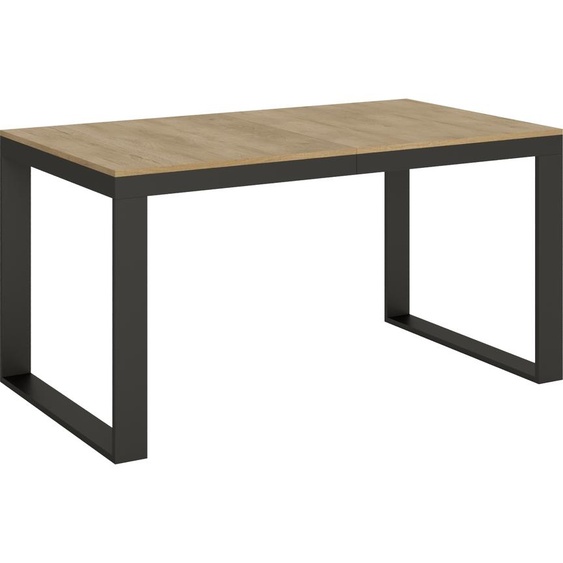ITAMOBY - Table extensible 160/264x90 cm Tecno Evolution chêne nature cadre et pieds anthracite