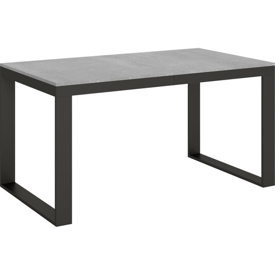 ITAMOBY - Table extensible 160/264x90 cm Tecno Evolution gris béton cadre et pieds anthracite