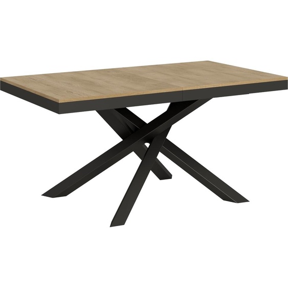 ITAMOBY - Table extensible 160/264x90 cm Volantis Evolution chêne nature cadre et pieds anthracite