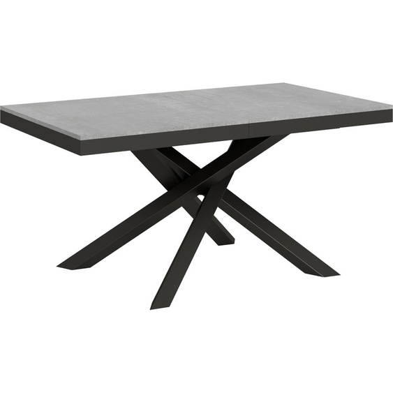 ITAMOBY - Table extensible 160/264x90 cm Volantis Evolution gris béton cadre et pieds anthracite