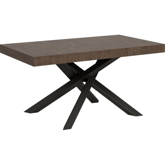 ITAMOBY - Table extensible 160/264x90 cm Volantis noyer pieds anthracite