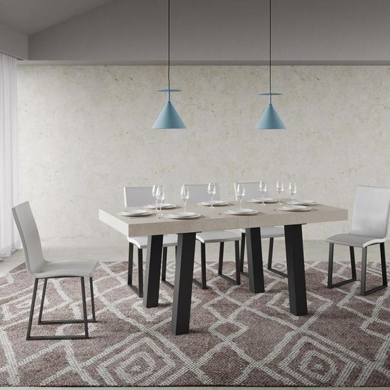 ITAMOBY - Table extensible 160/420x90 cm Bridge cachemire pieds anthracite