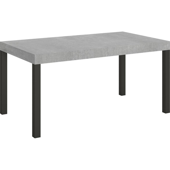 ITAMOBY - Table extensible 160/420x90 cm Everyday gris béton pieds anthracite