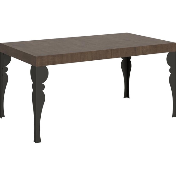 ITAMOBY - Table extensible 160/420x90 cm Paxon noyer pieds anthracite