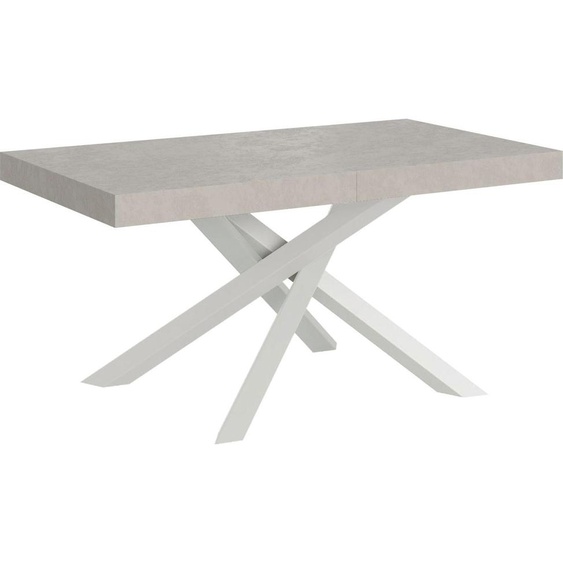 ITAMOBY - Table extensible 160/420x90 cm Volantis cachemire pieds blancs