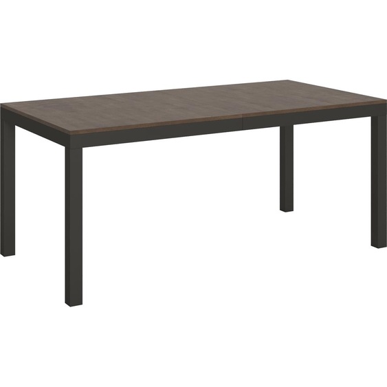 ITAMOBY - Table extensible 180/284x90 cm Everyday Evolution noyer cadre et pieds anthracite