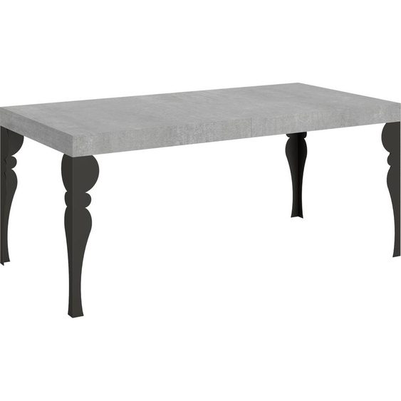 ITAMOBY - Table extensible 180/284x90 cm Paxon gris béton pieds anthracite