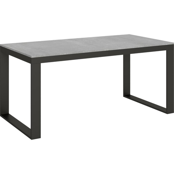 ITAMOBY - Table extensible 180/284x90 cm Tecno Evolution gris béton cadre et pieds anthracite