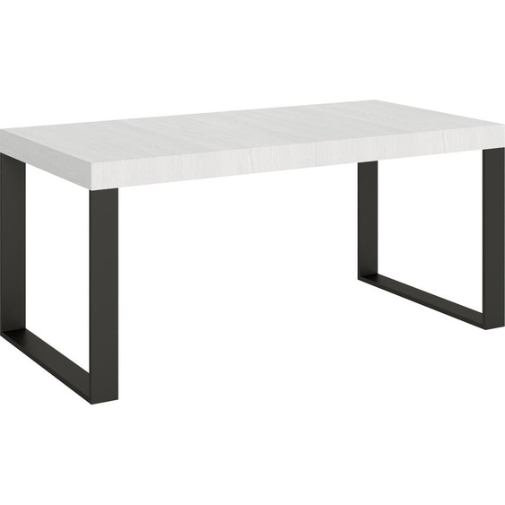 ITAMOBY - Table extensible 180/284x90 cm Tecno frêne blanc pieds anthracite