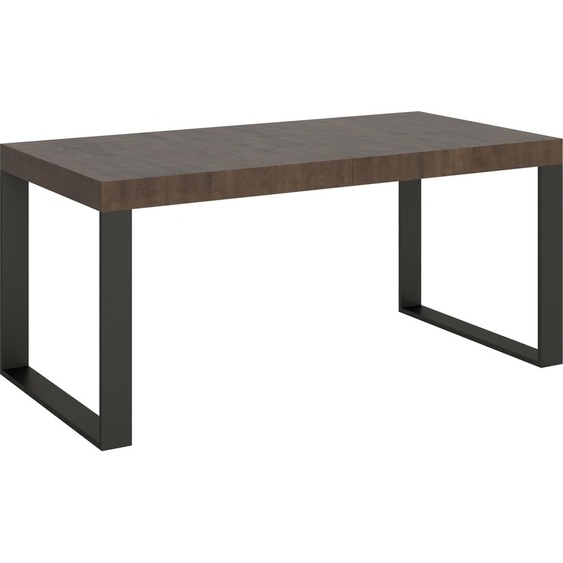 ITAMOBY - Table extensible 180/284x90 cm Tecno noyer pieds anthracite