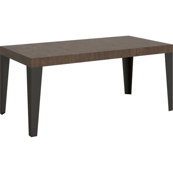 ITAMOBY - Table extensible 180/440x90 cm Flame noyer pieds anthracite