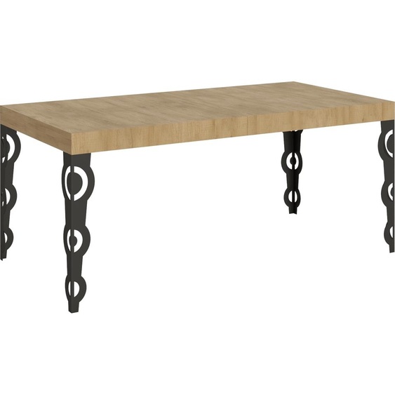 ITAMOBY - Table extensible 180/440x90 cm Karamay chêne nature pieds anthracite