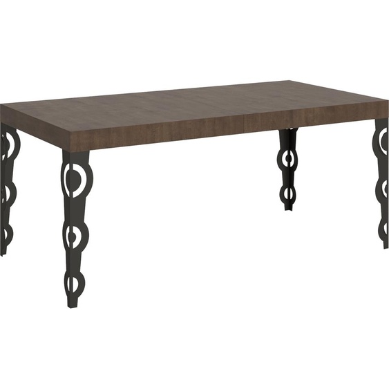 ITAMOBY - Table extensible 180/440x90 cm Karamay noyer pieds anthracite