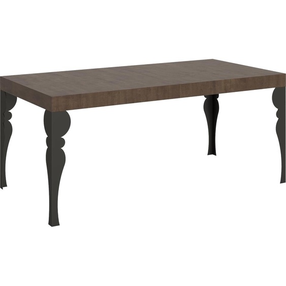 ITAMOBY - Table extensible 200/304x90 cm Paxon noyer pieds anthracite