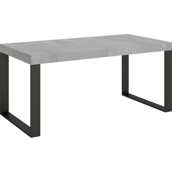 ITAMOBY - Table extensible 200/460x90 cm Tecno gris béton pieds anthracite