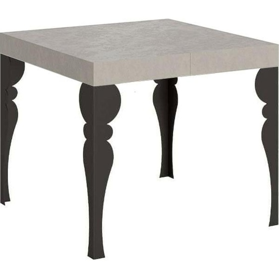 ITAMOBY - Table extensible 90/246x90 cm Paxon cachemire pieds anthracite
