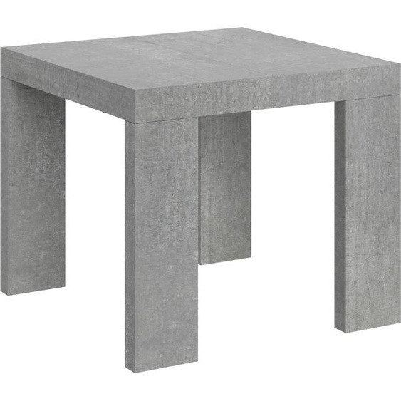 ITAMOBY - Table extensible 90/246x90 cm Roxell gris béton
