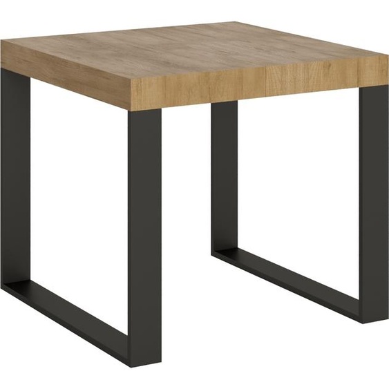 ITAMOBY - Table extensible 90/246x90 cm Tecno chêne nature pieds anthracite