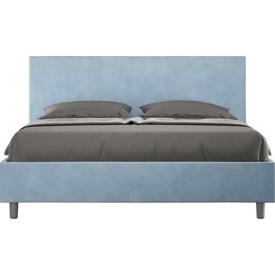 ITYHOME - Lit coffre rembourré 160x200 microfibre bleu clair Adele