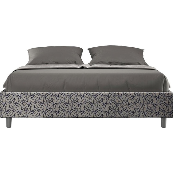 ITYHOME - Lit sans sommier rembourré 160x200 tissu Era 09 bleu Azelia