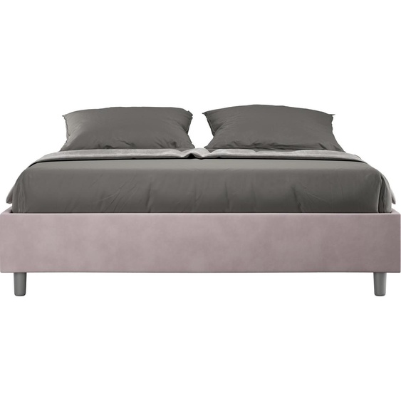 ITYHOME - Lit sans sommier rembourré 160x210 microfibre lilas Azelia