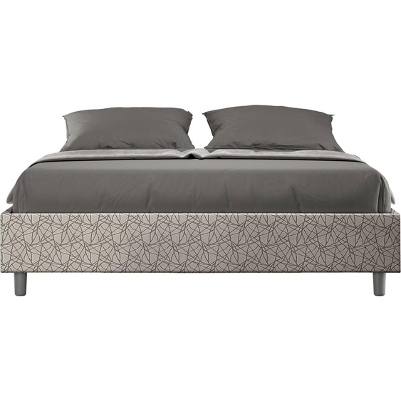 ITYHOME - Lit sans sommier rembourré 160x210 tissu Era 02 gris Azelia